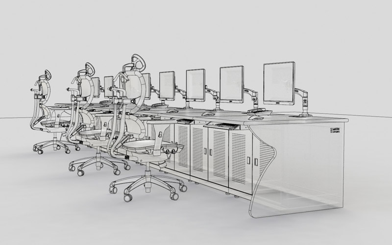 平板平面監(jiān)控操作臺結構圖